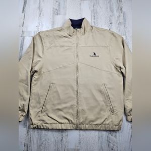 Pebble Beach Wind Water Resistant Beige Full Zip Golf Jacket Men's Size M